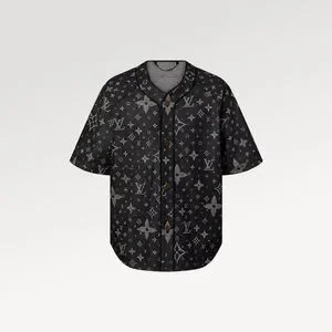 Louis Vuitton Black and Gray Monogram Jersey Shirt SIZE XL US